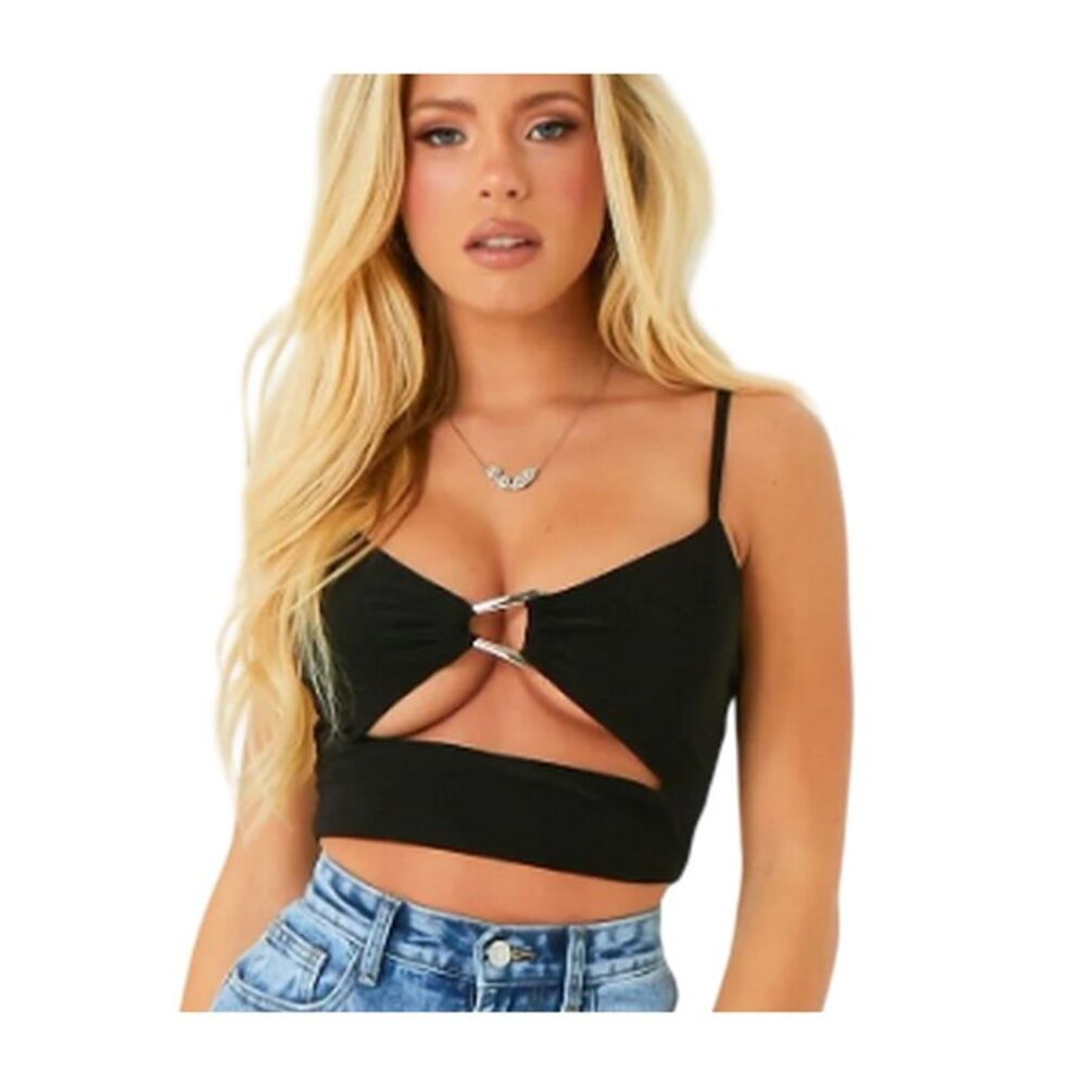 Missy Empire Womens/Ladies Cut Out Crop Top / Black
